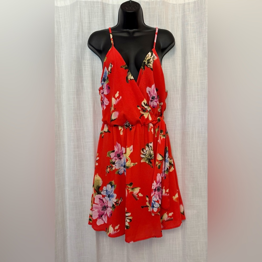 Floral Red/Orange Women's Dress